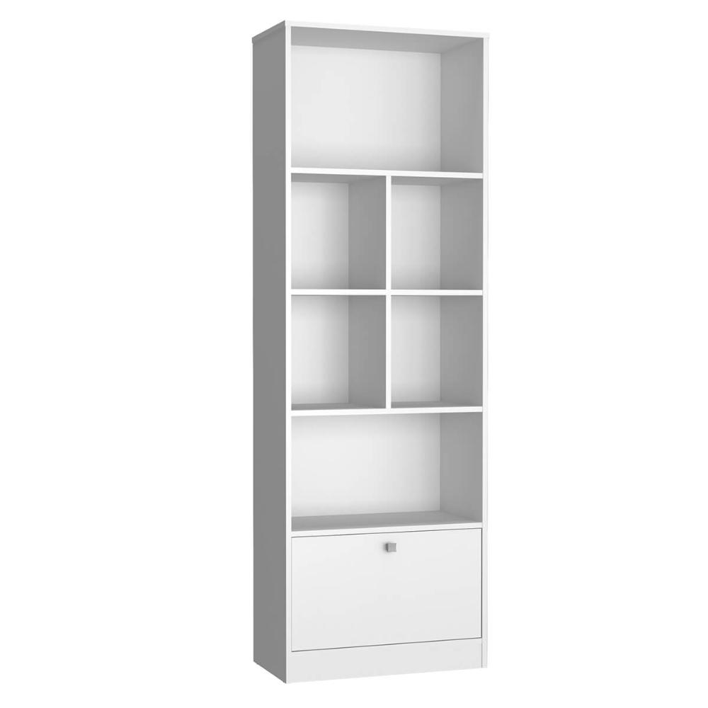 Conjunto Mesa, Gaveteiro e Livreiro Home Office Nova Mobile Branco