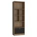 Conjunto Mesa, Gaveteiro e Livreiro Home Office Nova Mobile Mel e Preto