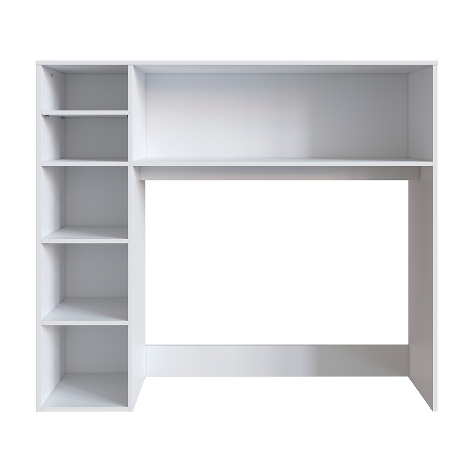 Conjunto de Armário Multiuso com Mesa Dobrável Beto 3 PT Branco