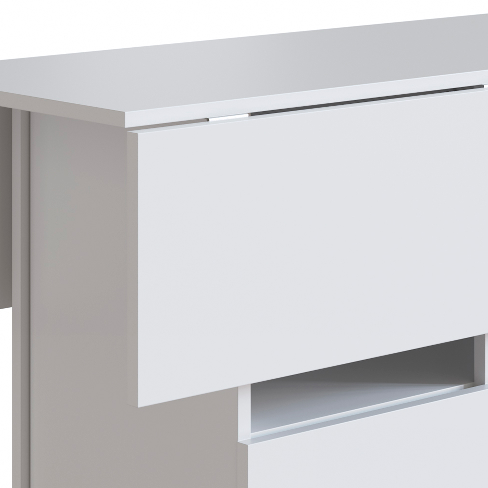 Conjunto de Armário Multiuso com Mesa Dobrável Beto 3 PT Branco