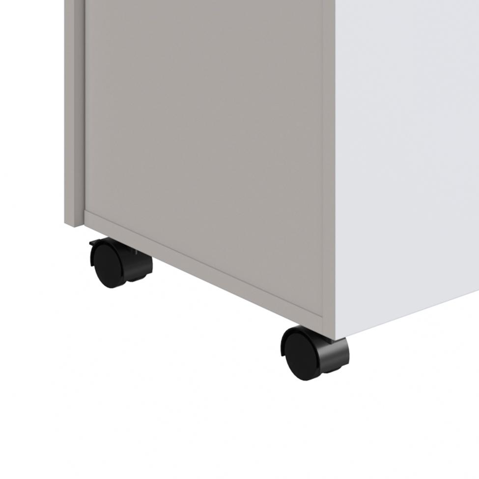 Conjunto de Armário Multiuso com Mesa Dobrável Beto 3 PT Branco