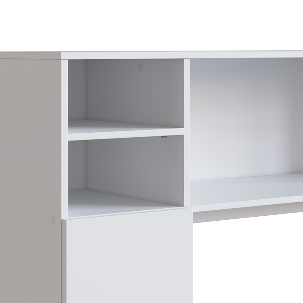 Conjunto de Armário Multiuso com Mesa Dobrável Beto 3 PT Branco