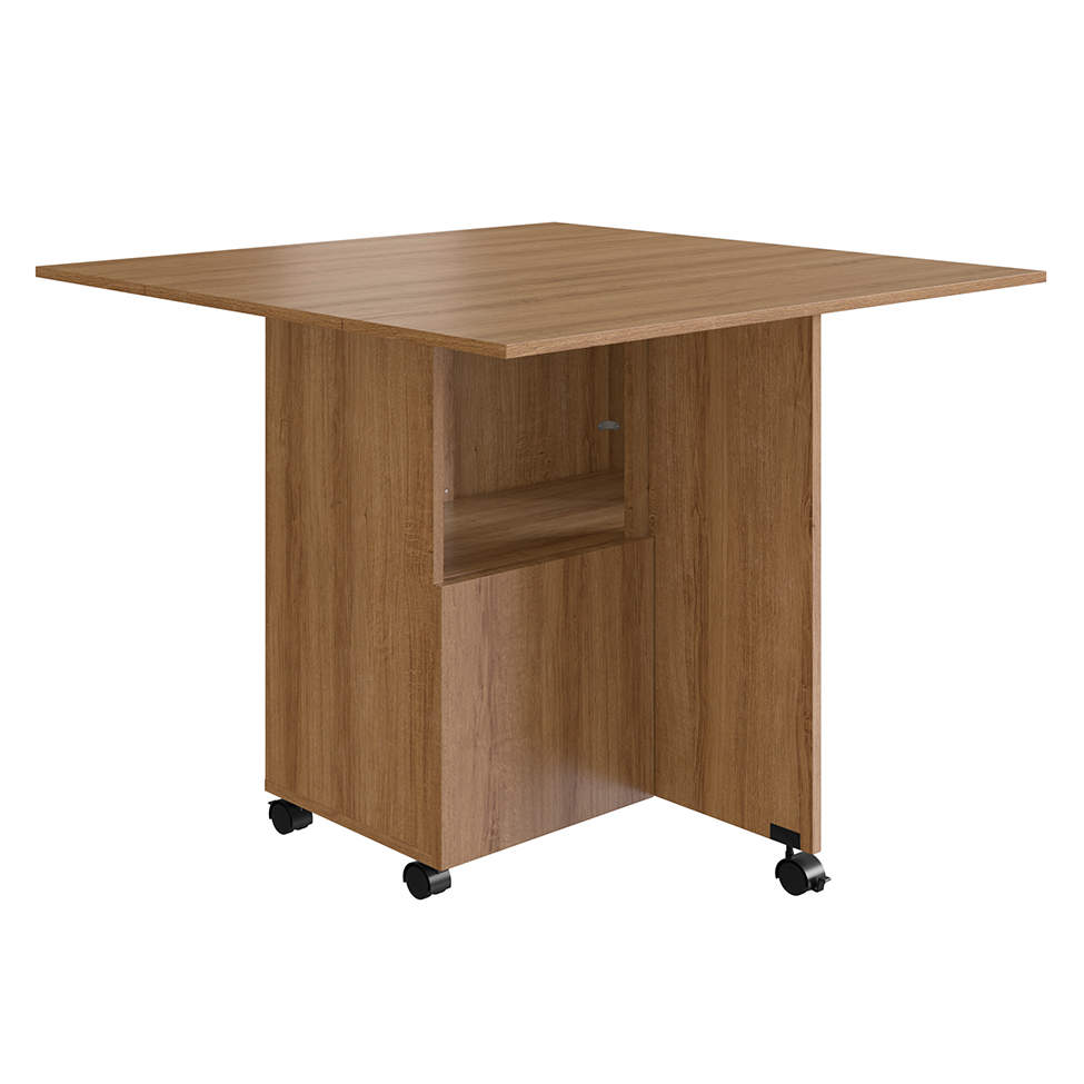 Conjunto de Armário Multiuso com Mesa Dobrável Beto 3 PT Mel