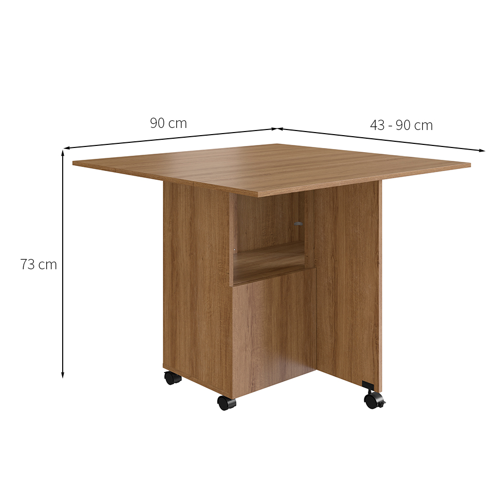 Conjunto de Armário Multiuso com Mesa Dobrável Beto 3 PT Mel