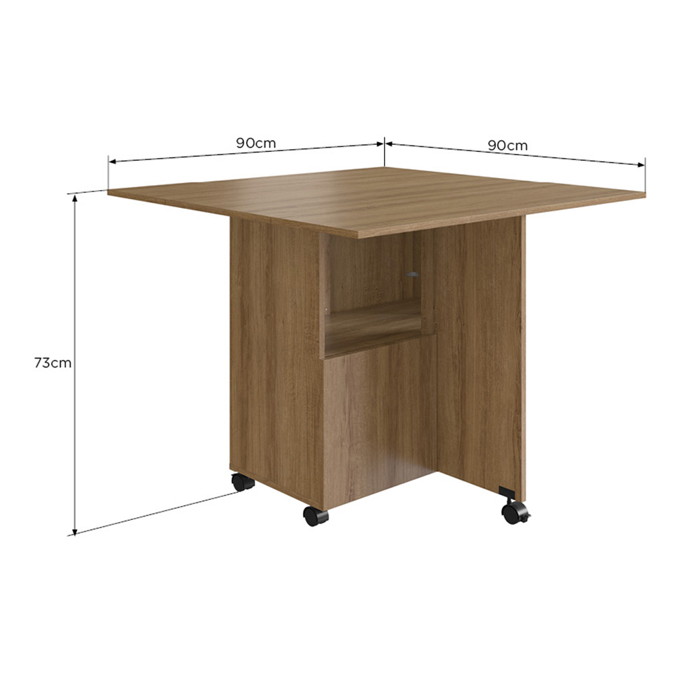Conjunto de Armário Multiuso com Mesa Dobrável Beto 3 PT Mel