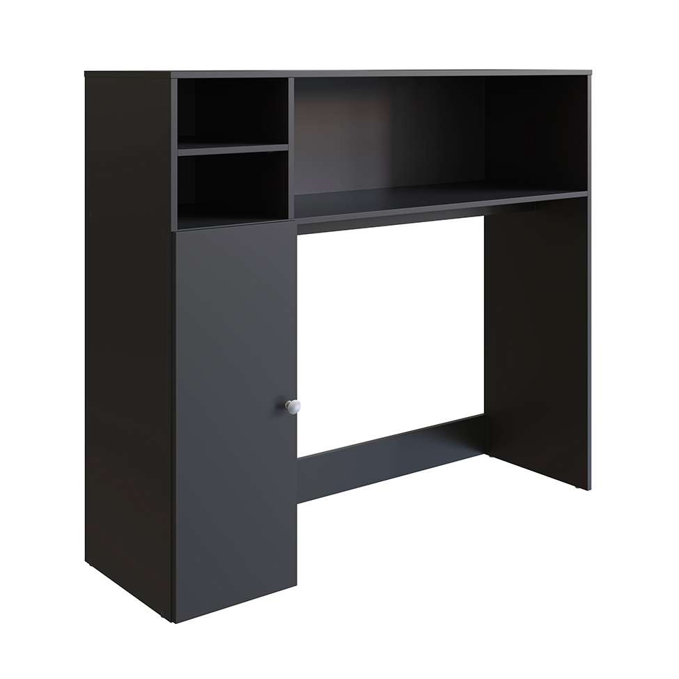Conjunto de Armário Multiuso com Mesa Dobrável Beto 3 PT Preto
