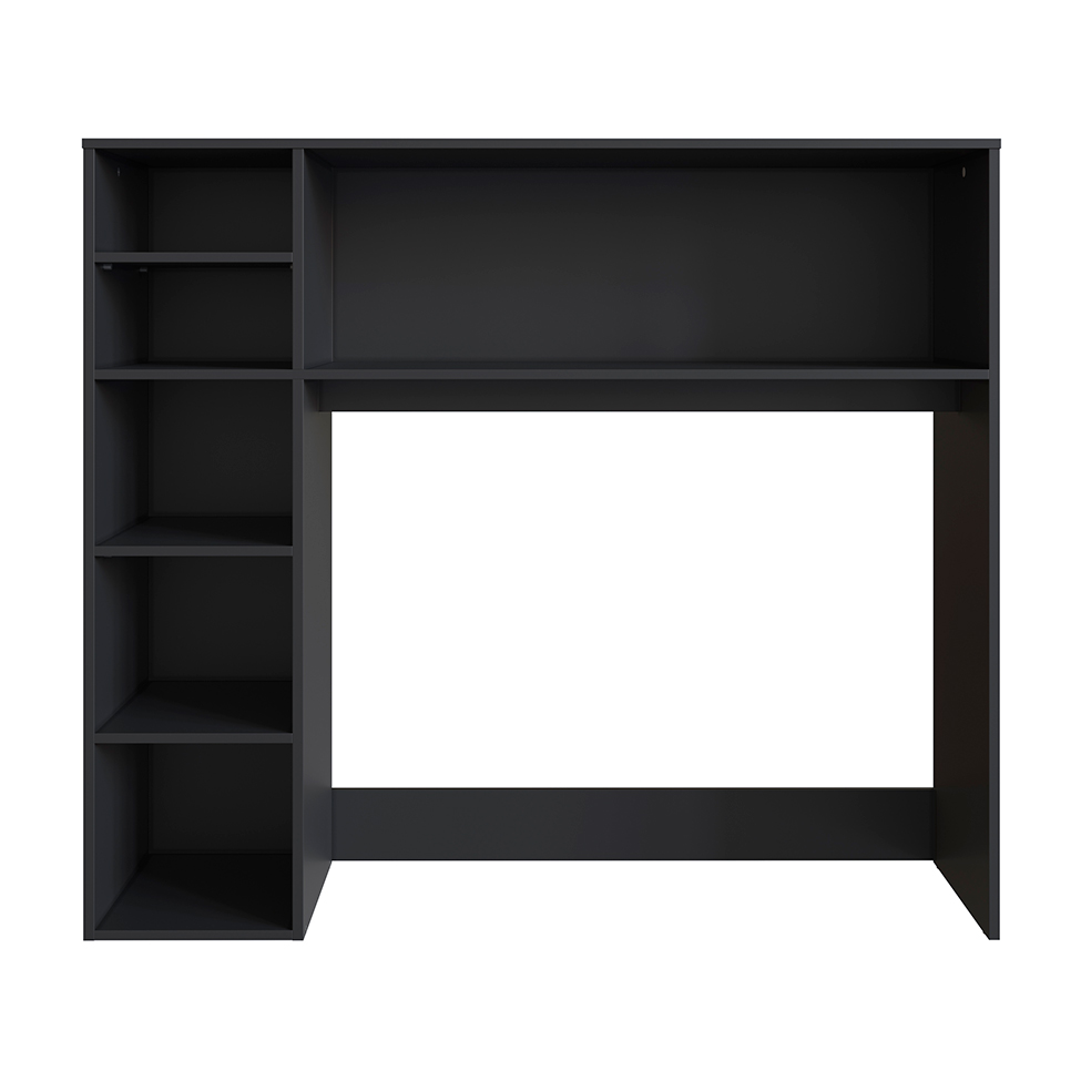 Conjunto de Armário Multiuso com Mesa Dobrável Beto 3 PT Preto