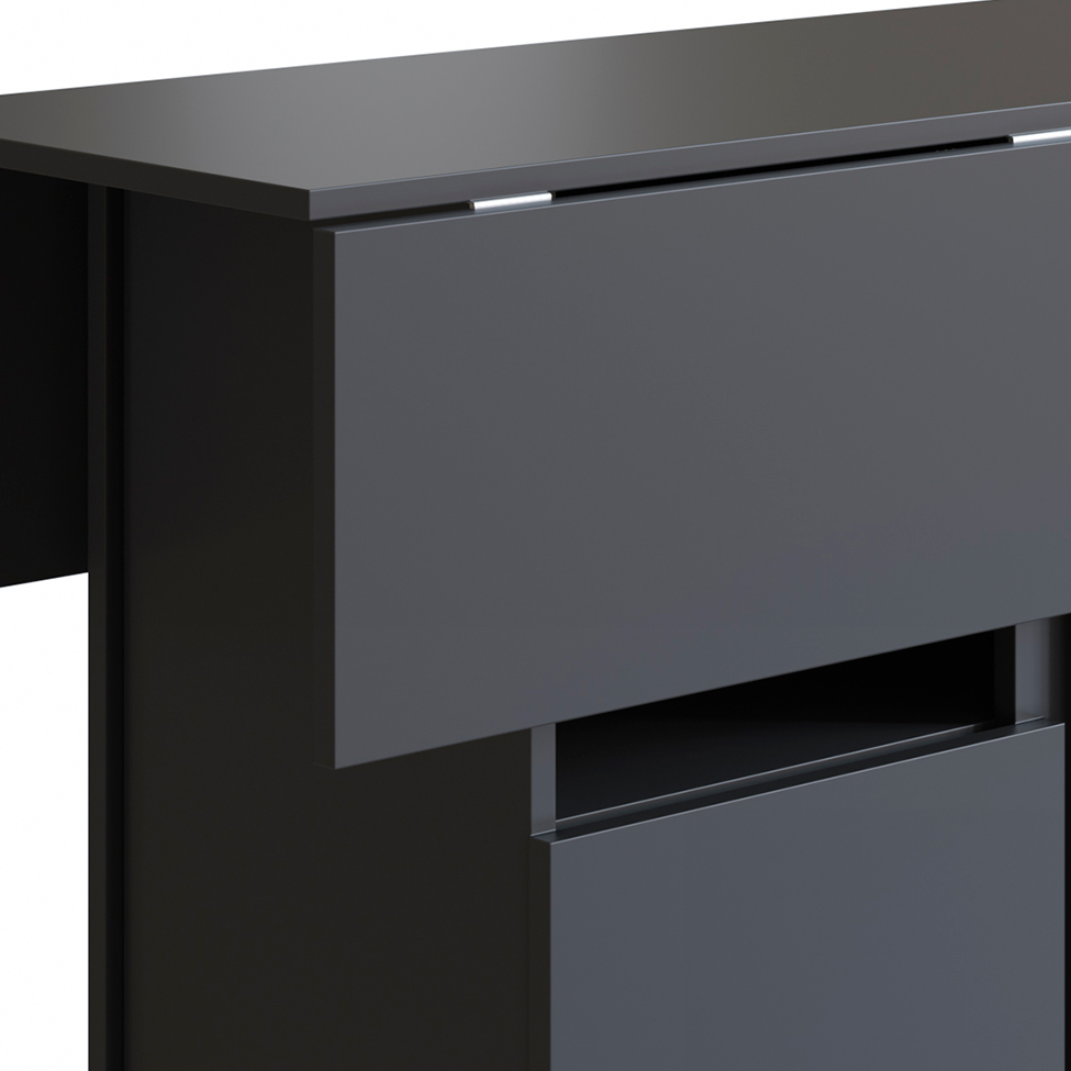 Conjunto de Armário Multiuso com Mesa Dobrável Beto 3 PT Preto