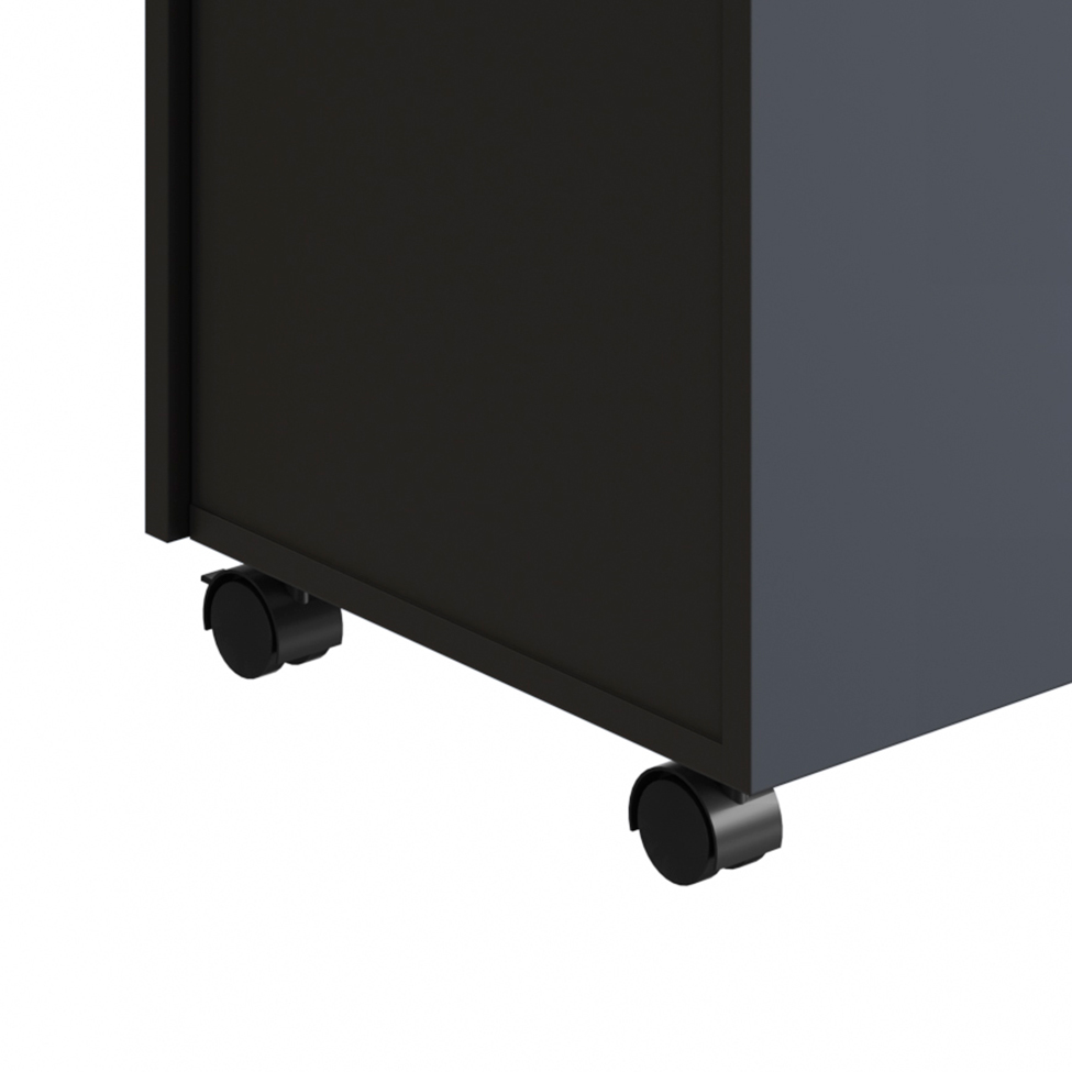 Conjunto de Armário Multiuso com Mesa Dobrável Beto 3 PT Preto