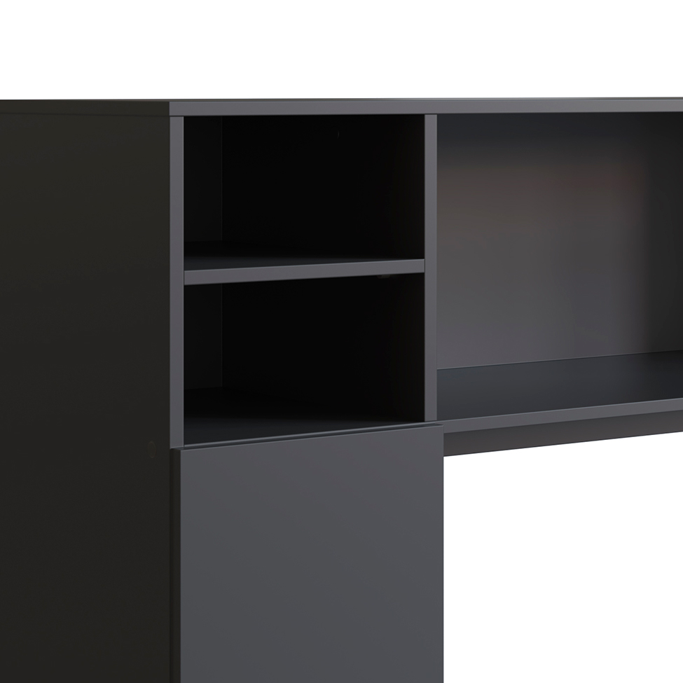 Conjunto de Armário Multiuso com Mesa Dobrável Beto 3 PT Preto