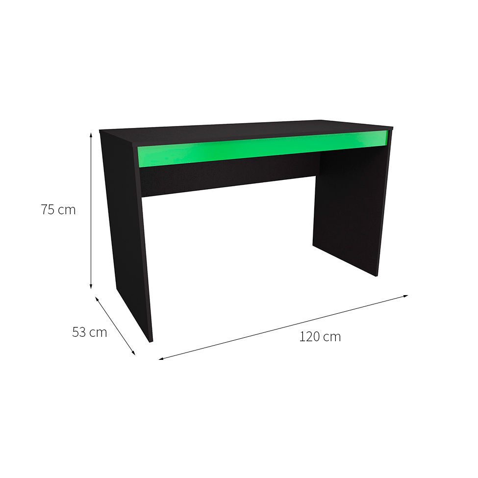 Conjunto de Mesa Gamer Hype com Estante de Escritório Darci Preto e Verde