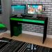 Conjunto de Mesa Gamer Hype com Estante de Escritório Darci Preto e Verde