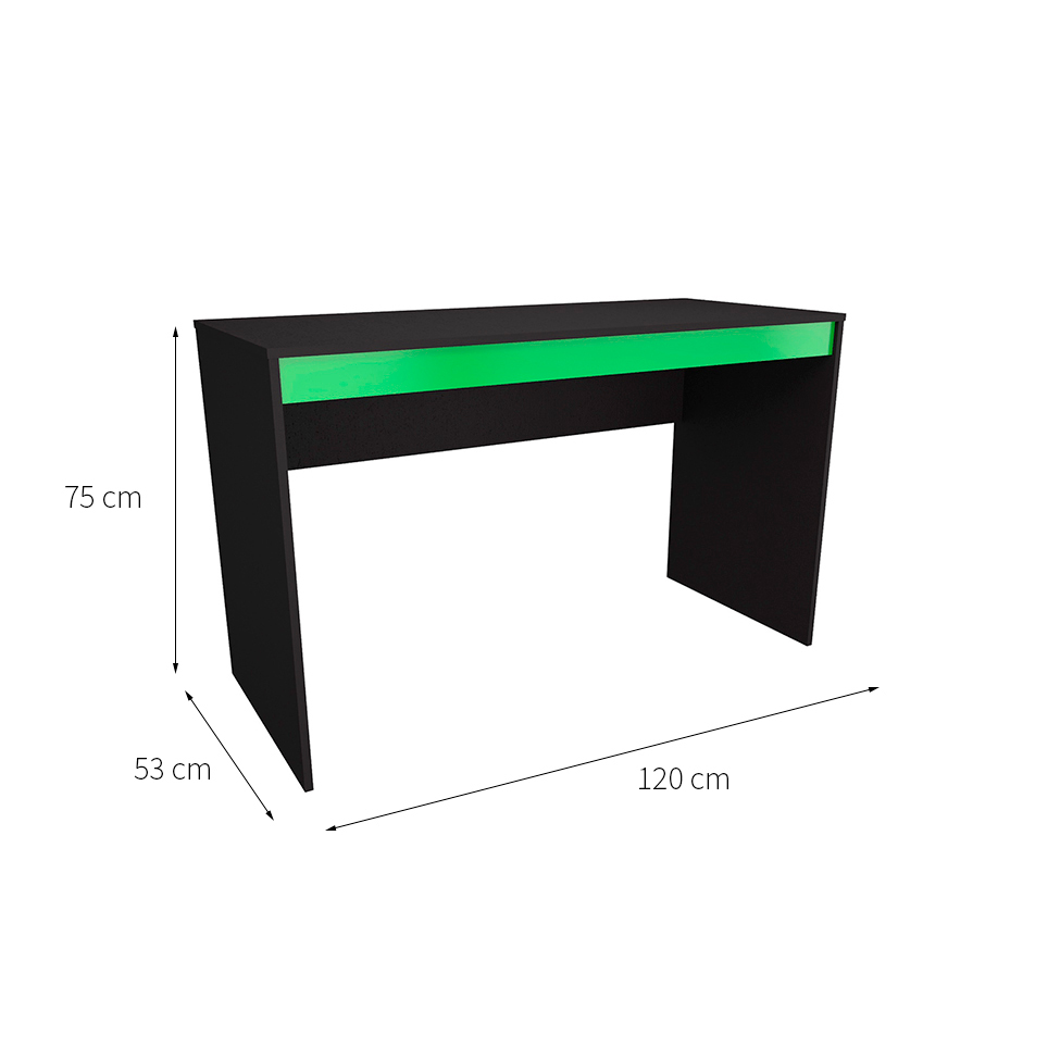 Conjunto de Mesa Gamer Hype com Gaveteiro Cruze 3 GV Preto e Verde