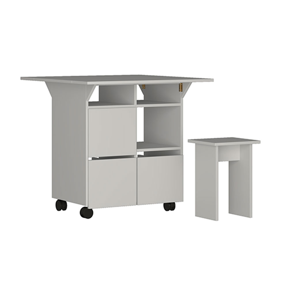 Conjunto de Mesa de Cozinha Dobrável 4 Lugares Balsamo Branco
