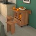 Conjunto de Mesa de Cozinha Dobrável 4 Lugares Balsamo Marrom