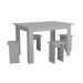 Conjunto de Mesa de Cozinha com 4 Bancos Regina Branco 120 cm