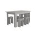 Conjunto de Mesa de Cozinha com 4 Bancos Regina Branco 140 cm