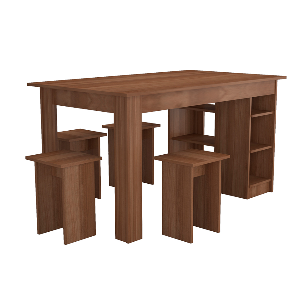 Conjunto de Mesa de Cozinha com 4 Bancos Regina Montana  140 cm