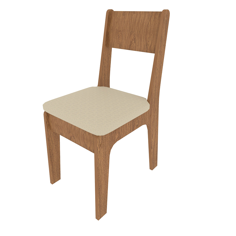 Conjunto de Mesa de Jantar Retangular com 4 Cadeiras Cairo Polipropileno Bege e Freijó