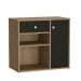 Conjunto de Mesa para Notebook Hype com Armário Ravena 1 PT 1 GV Mel e Preto