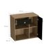 Conjunto de Mesa para Notebook Hype com Armário Ravena 1 PT 1 GV Mel e Preto