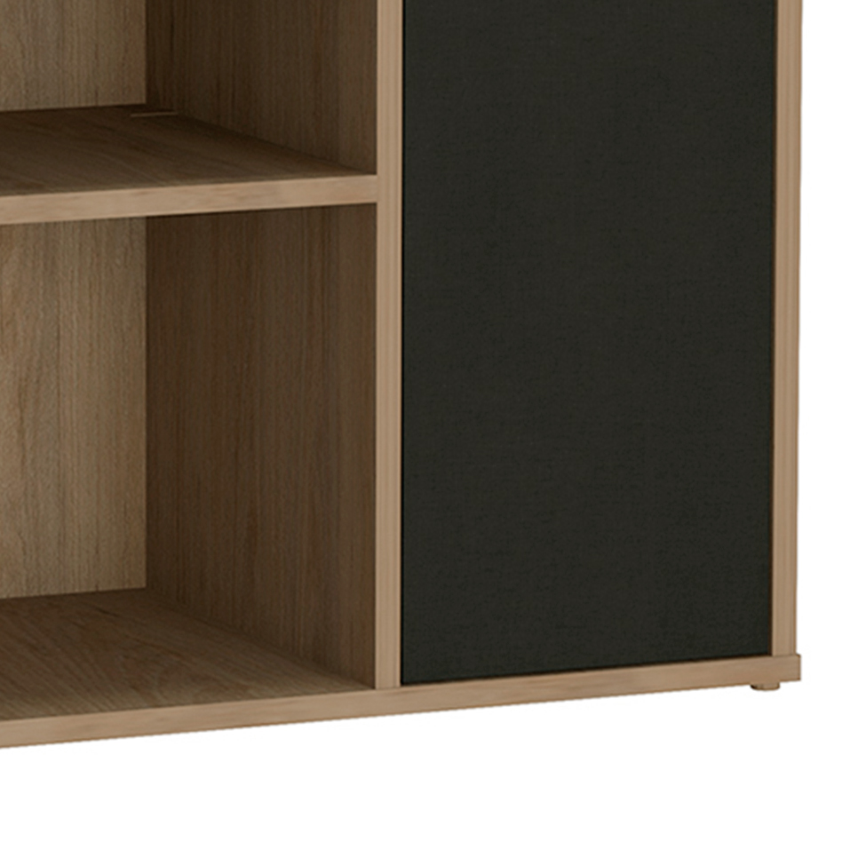 Conjunto de Mesa para Notebook Hype com Armário Ravena 1 PT 1 GV Mel e Preto