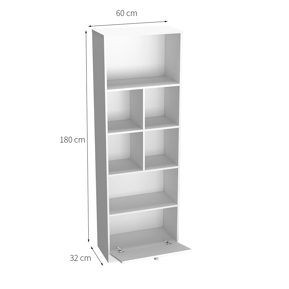 Conjunto de Mesa para Notebook Hype com Estante Bali 1 PT Branco