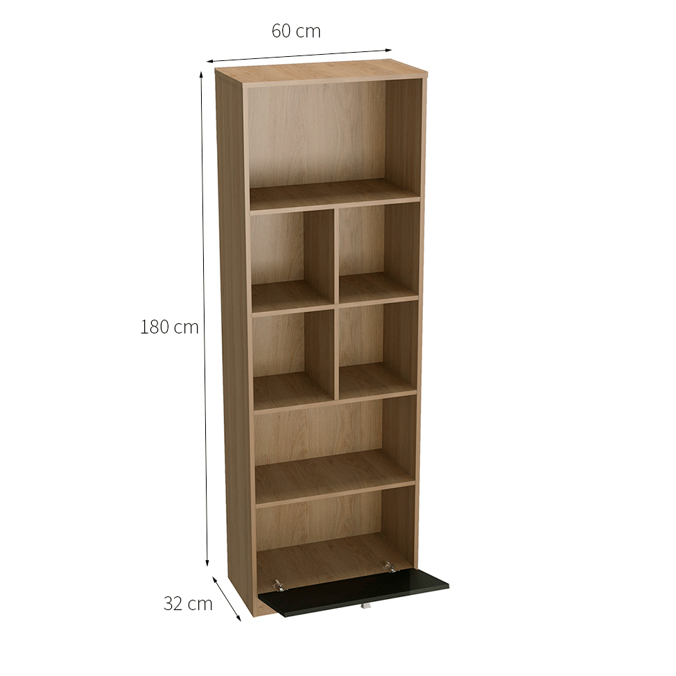 Conjunto de Mesa para Notebook Hype com Estante Bali 1 PT Mel e Preto