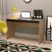Conjunto de Mesa para Notebook Hype com Estante Bali 1 PT Mel e Preto