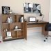 Conjunto de Mesa para Notebook Hype com Estante de Escritório Darci Preto e Mel