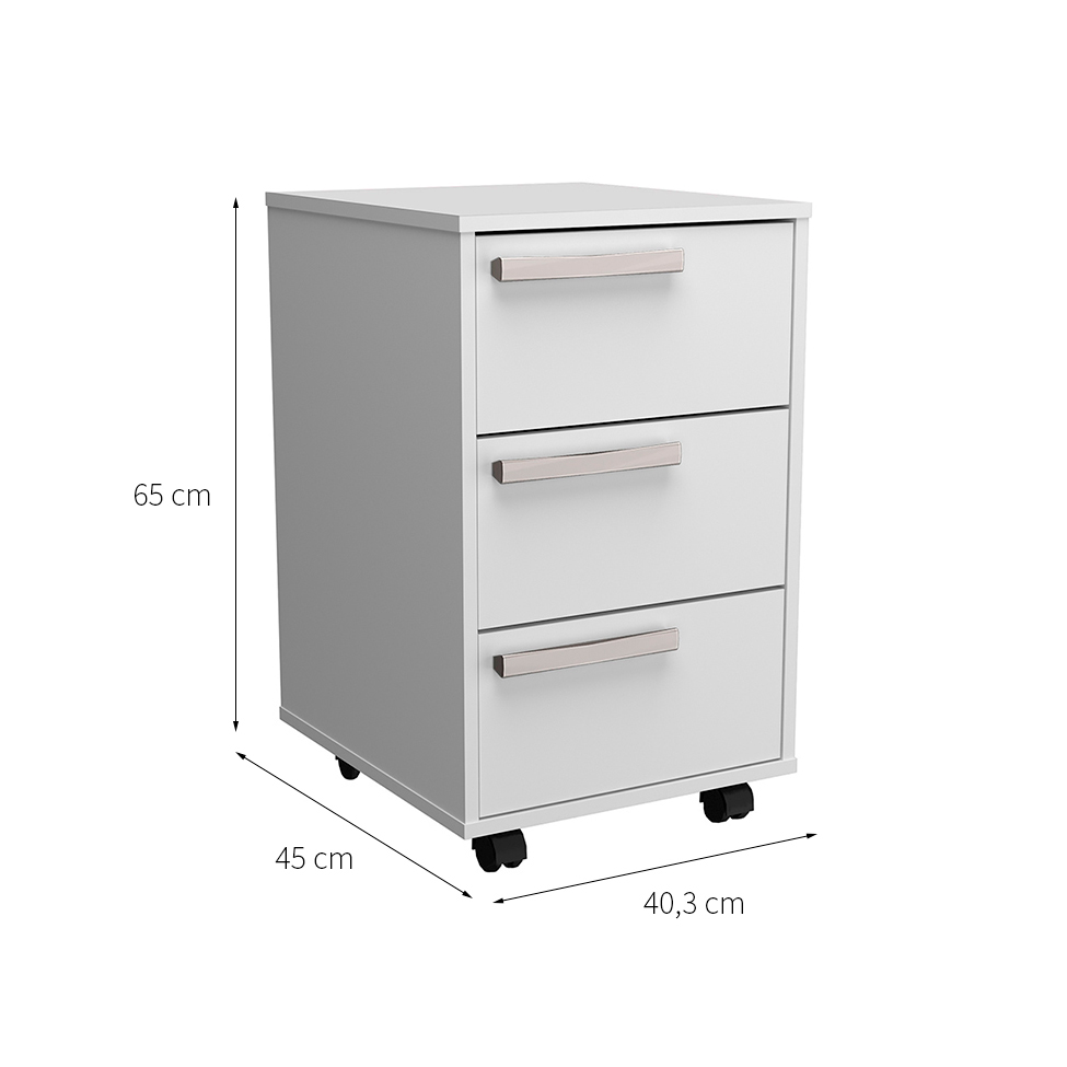 Conjunto de Mesa para Notebook Hype com Gaveteiro Cruze 3 GV Branco