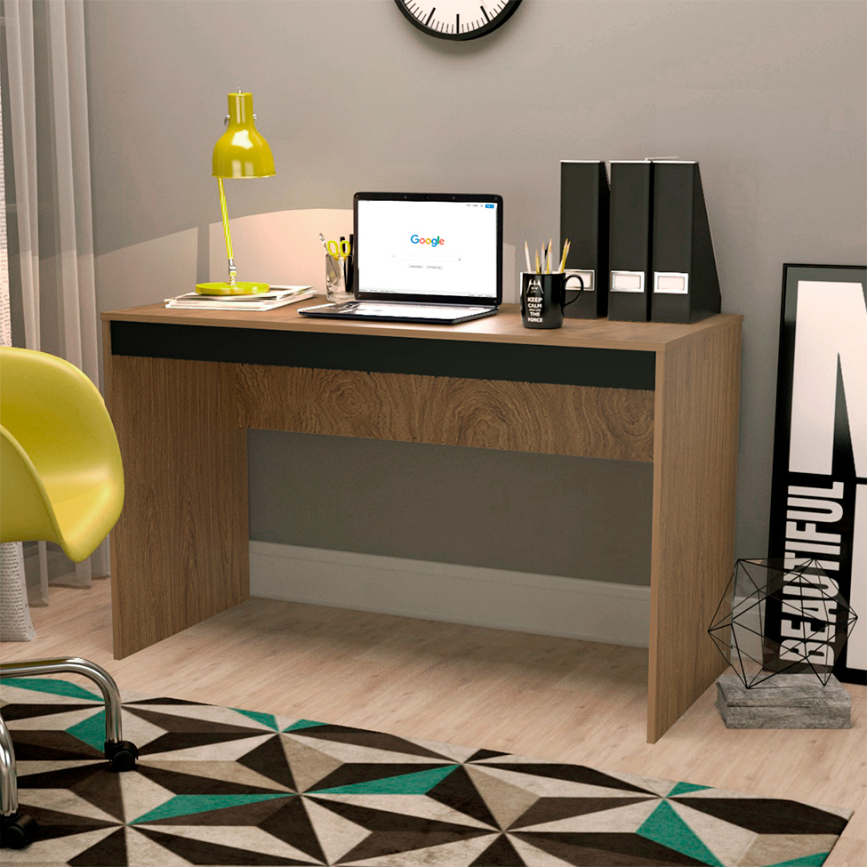 Conjunto de Mesa para Notebook Hype com Gaveteiro Cruze 3 GV Mel e Preto