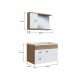 Gabinete Para Banheiro Suspenso 60CM com Lavatorio e Espelheira Mel Branco CLVP02 Versato Nova Móbile