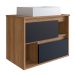 Gabinete de Banheiro com Cuba Versato 2 GV Mel e Preto