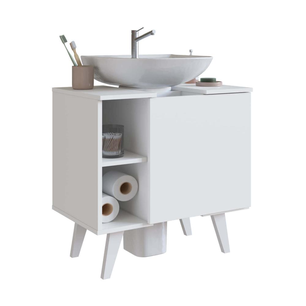Gabinete de coluna para Banheiro 01 porta Silm Nova Móbile SEM CUBA Branco