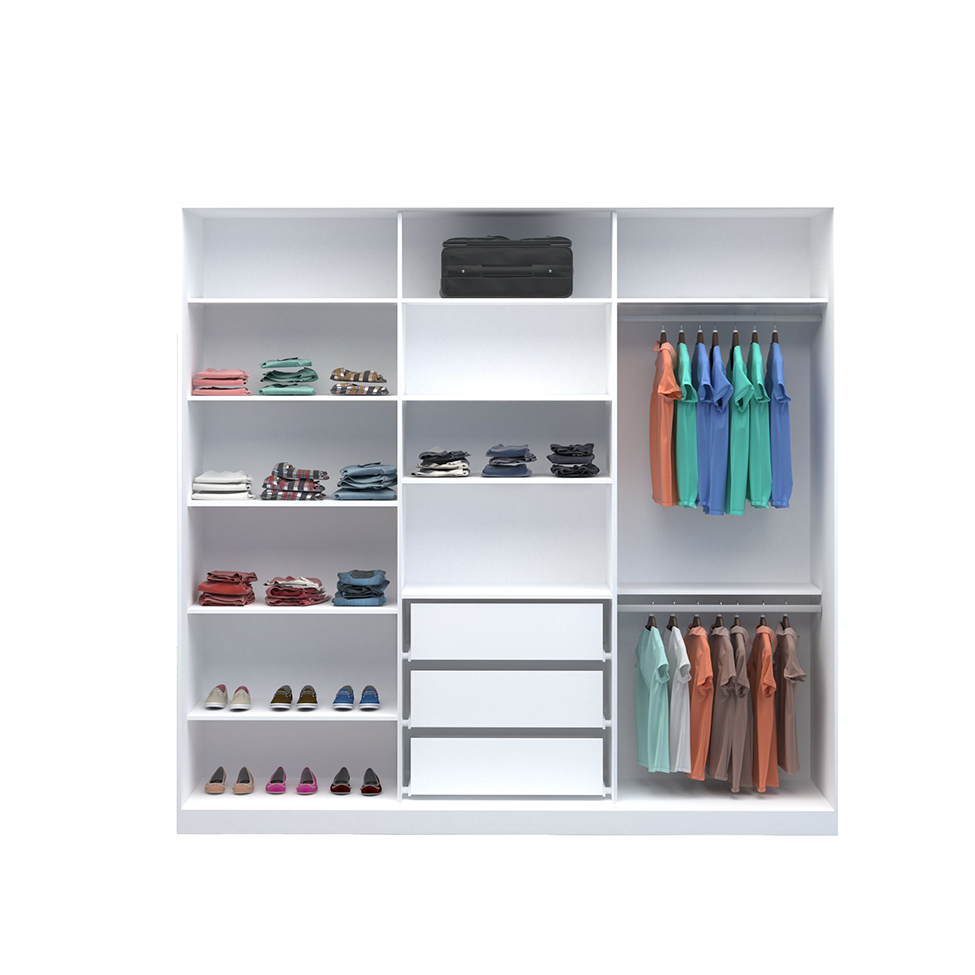 Guarda-Roupa Casal Tunas I 3 Portas 3 Gavetas Branco