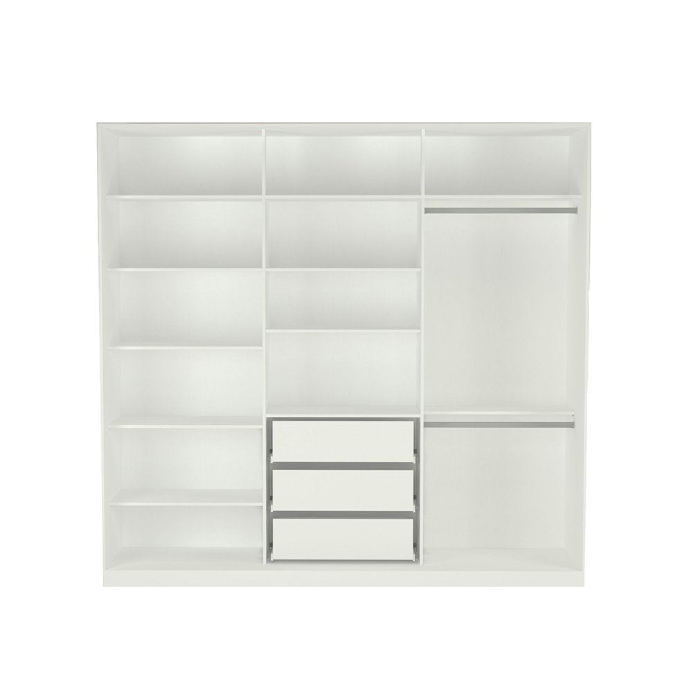Guarda-Roupa Casal Tunas III 3 Portas 3 Gavetas Branco