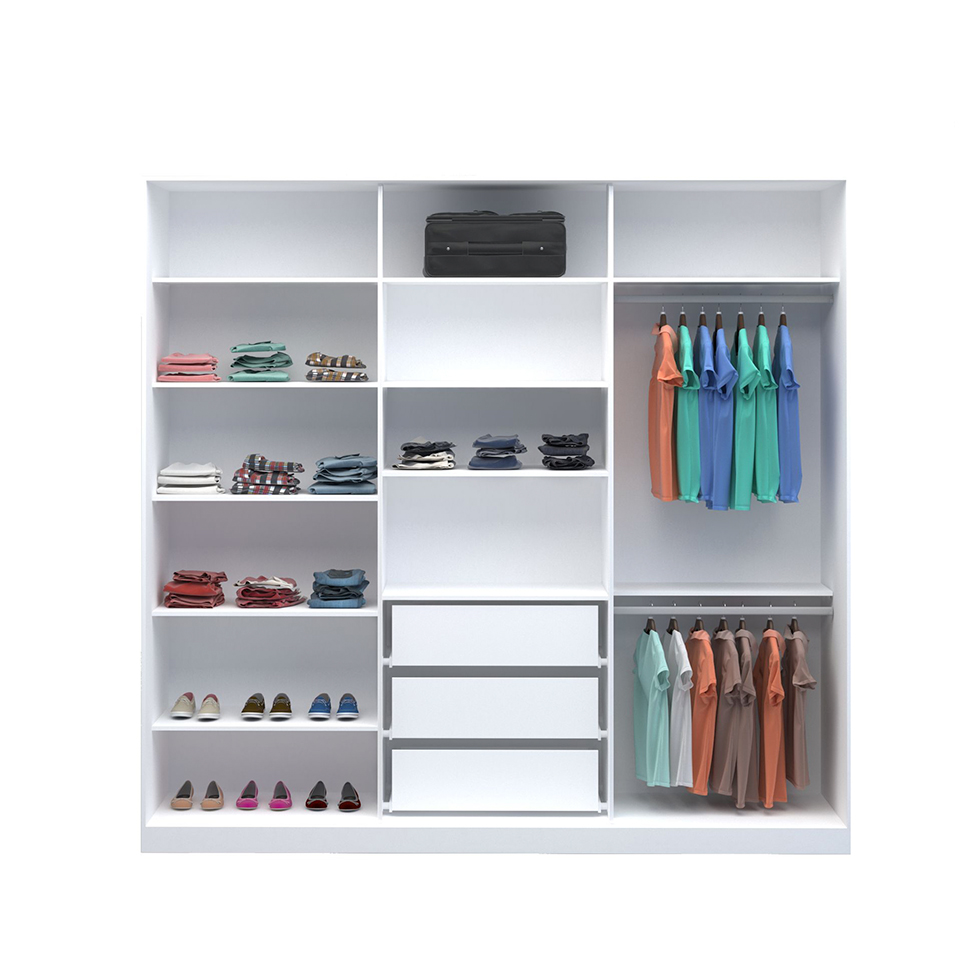 Guarda-Roupa Casal Tunas III 3 Portas 3 Gavetas Branco