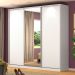 Guarda-Roupa Casal com Espelho Tunas I 3 Portas 3 Gavetas Branco