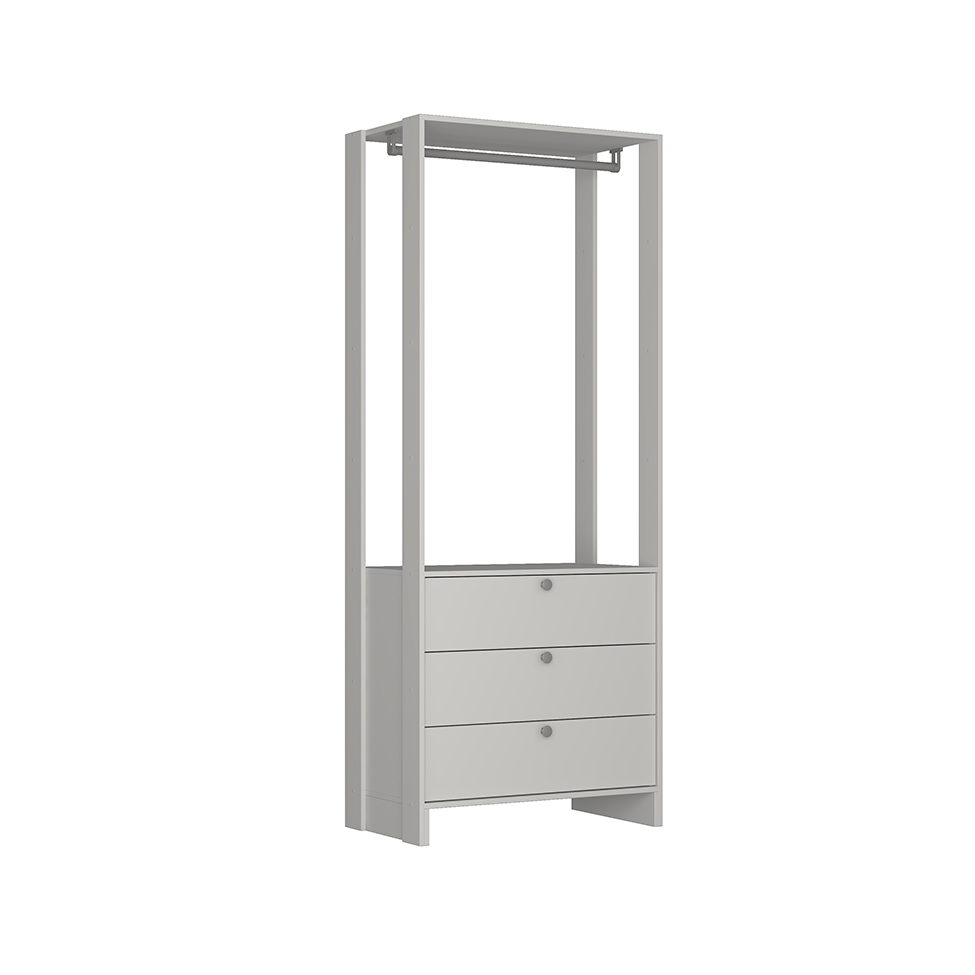 Guarda-Roupa Closet Modulado Yes 3 Gavetas Branco