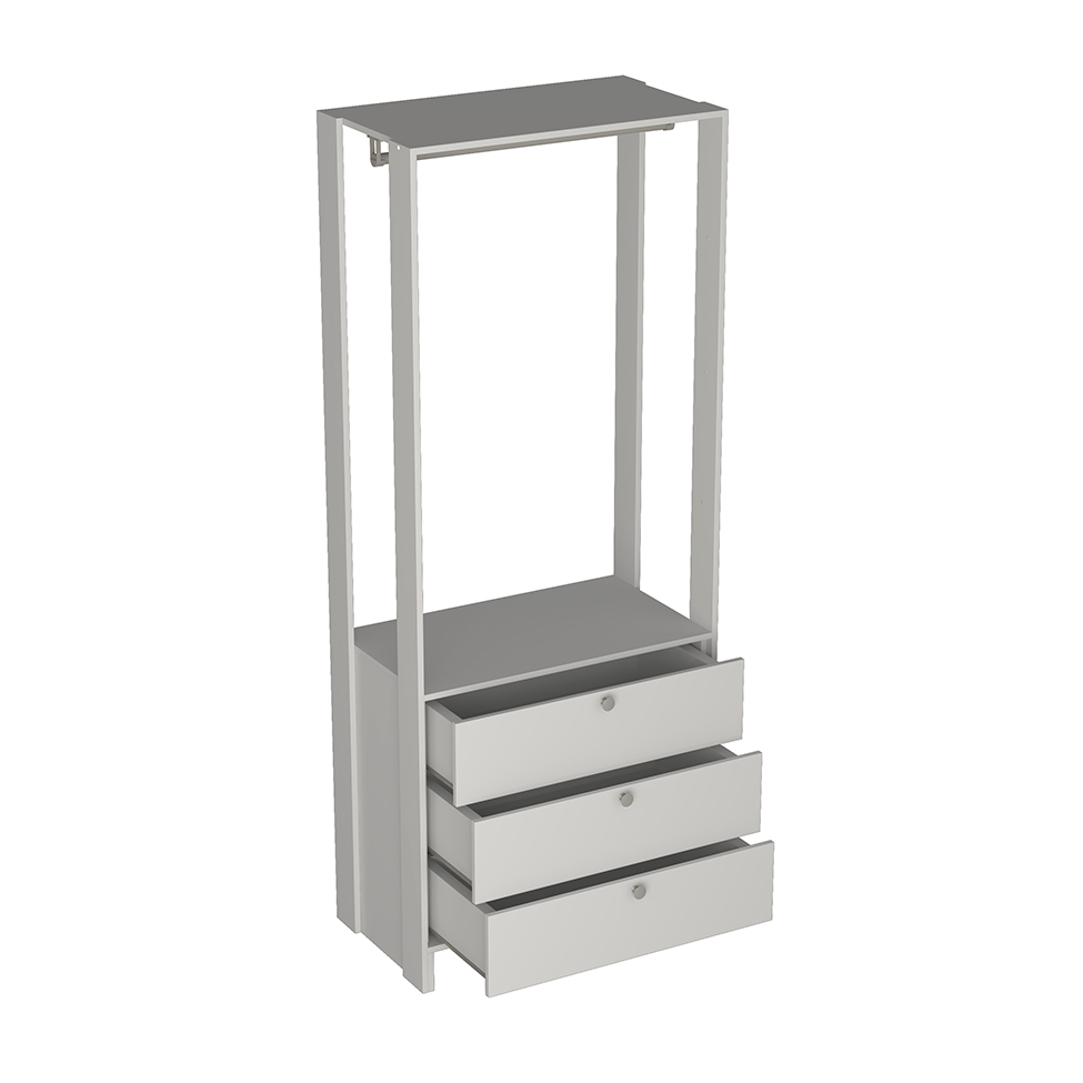 Guarda-Roupa Closet Modulado Yes 3 Gavetas Branco