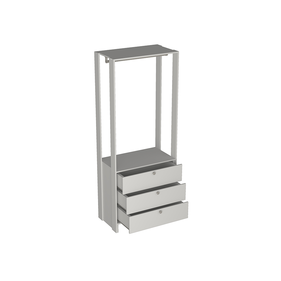 Guarda-Roupa Closet Modulado Yes 3 Gavetas Grafite