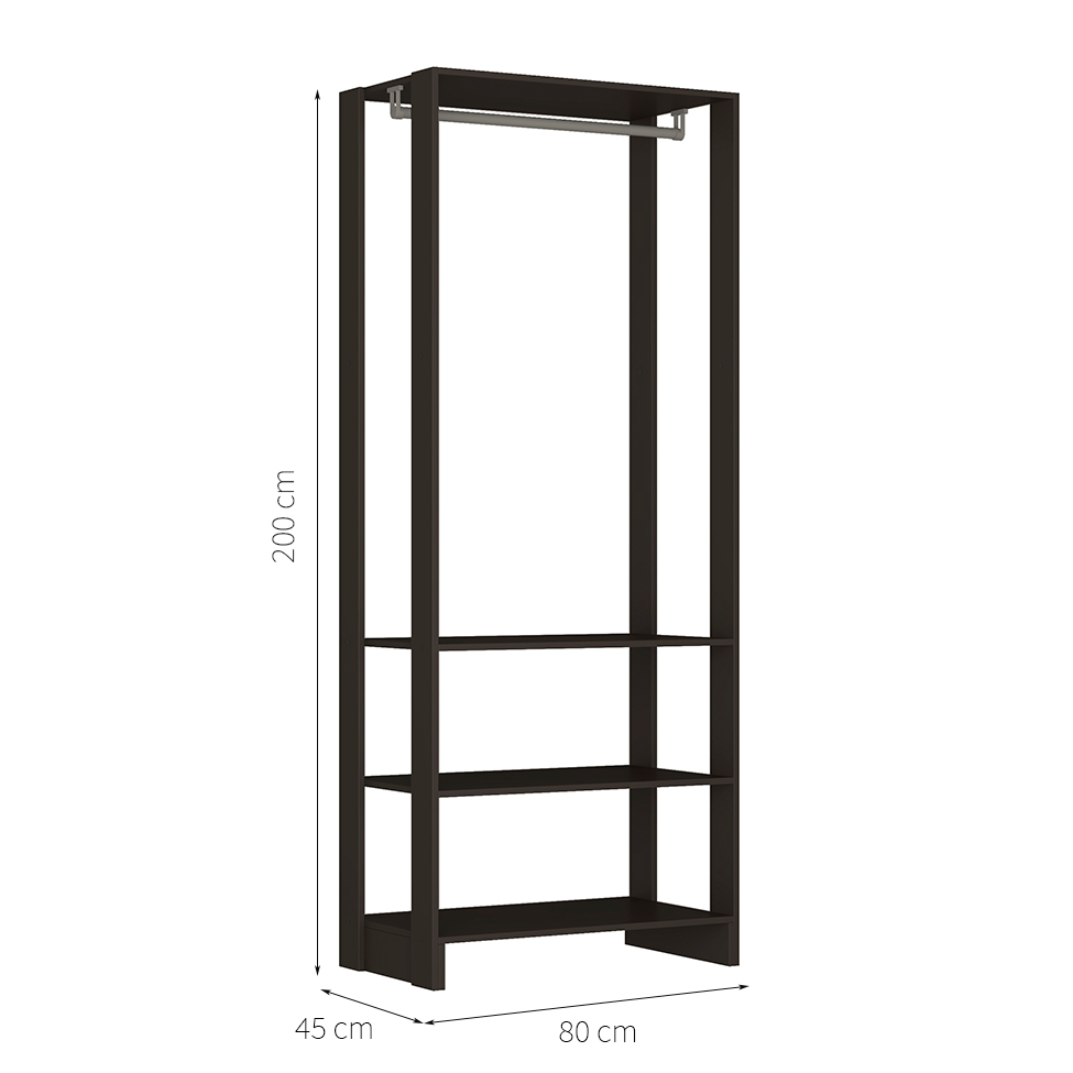 Guarda-Roupa Closet Modulado Yes II Grafite Intenso