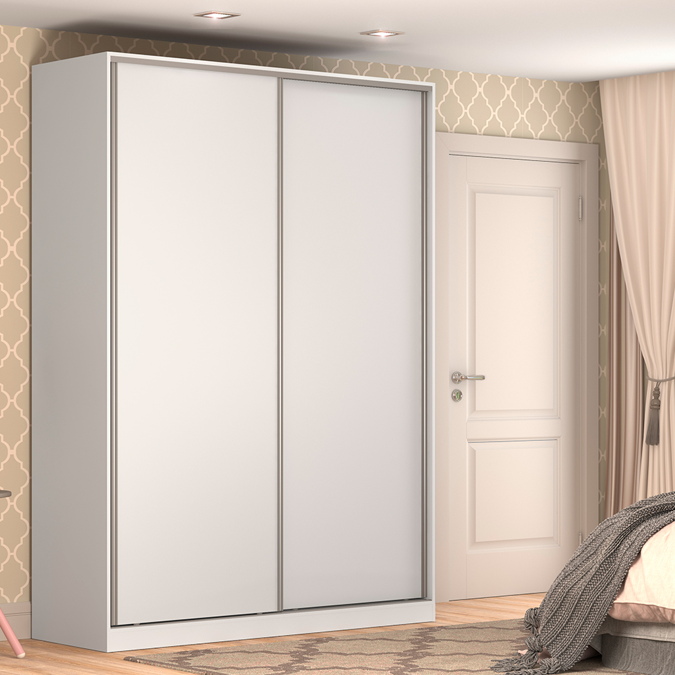 Guarda-Roupa Solteiro Tunas I 2 Portas 3 Gavetas Branco