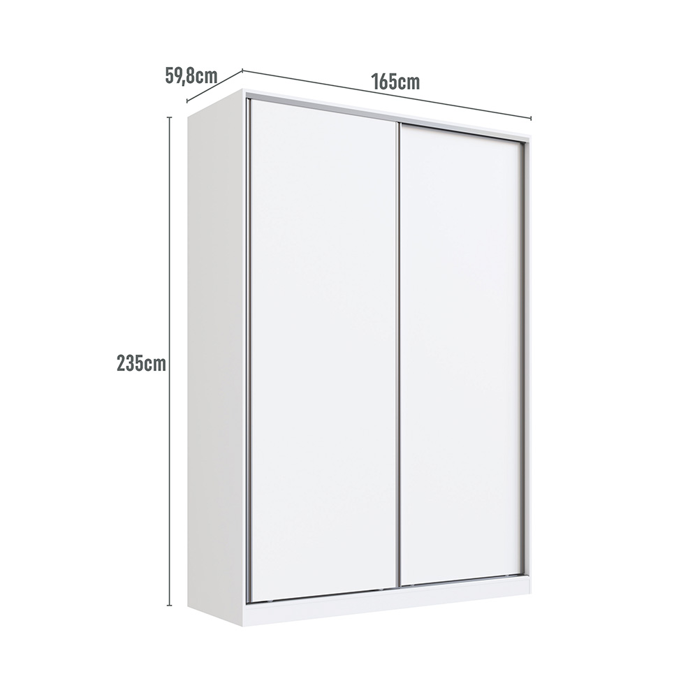 Guarda-Roupa Solteiro Tunas I 2 Portas 3 Gavetas Branco