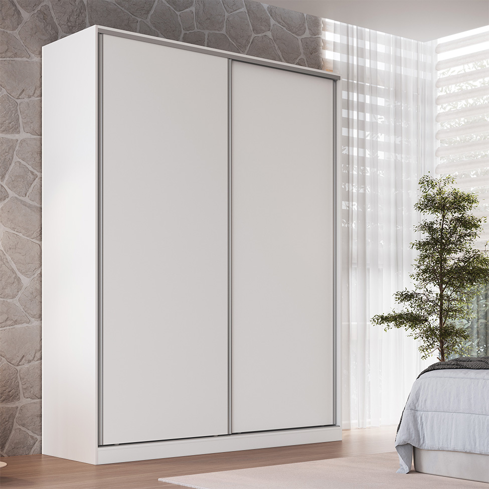 Guarda-Roupa Solteiro Tunas II 2 Portas 3 Gavetas Branco