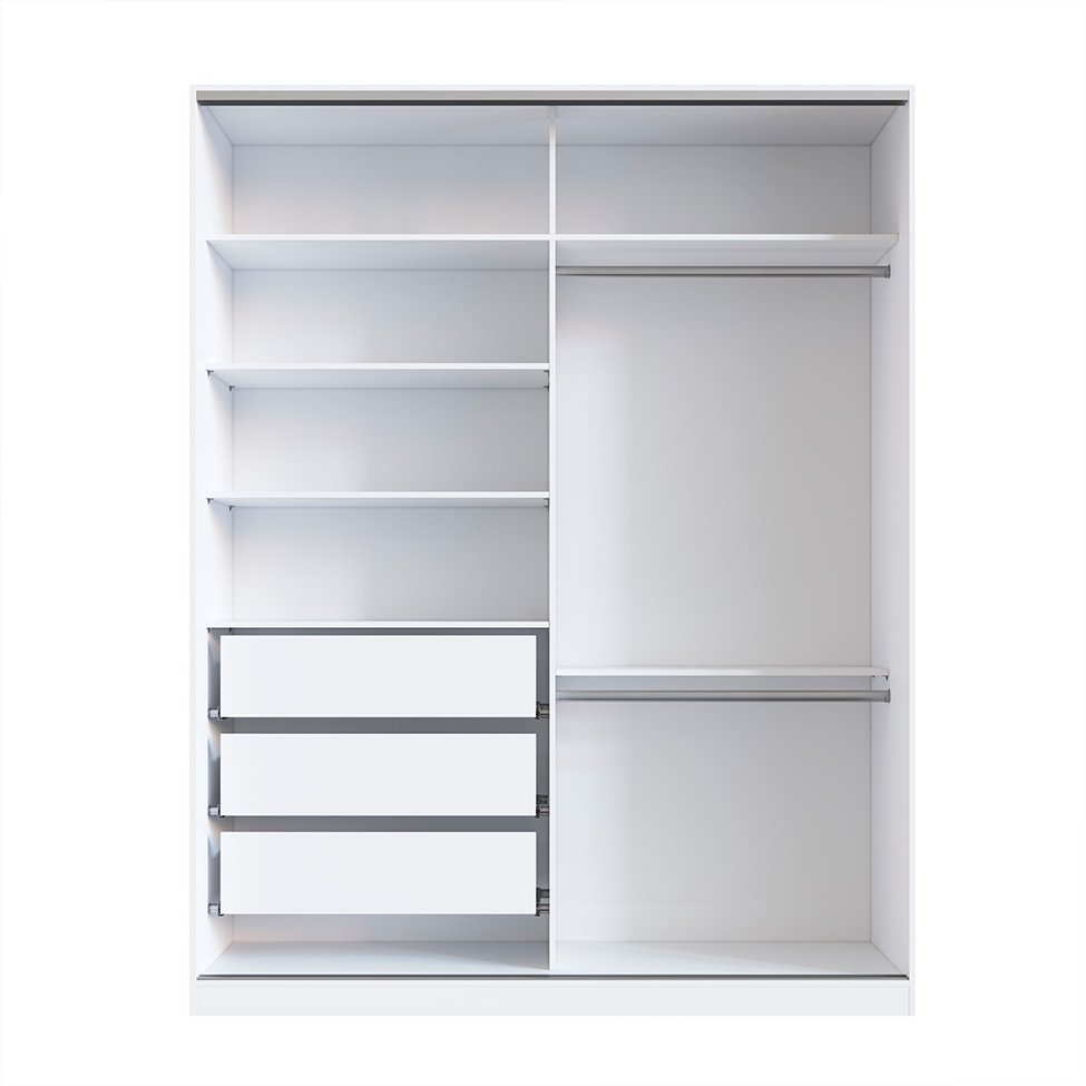 Guarda-Roupa Solteiro Tunas II 2 Portas 3 Gavetas Branco