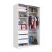 Guarda-Roupa Solteiro Tunas III 2 Portas 3 Gavetas Branco
