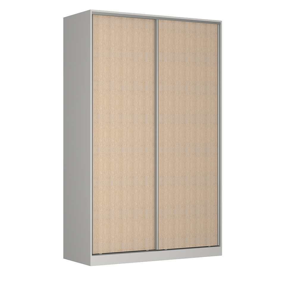 Guarda-Roupa Solteiro Tunas III 2 Portas 3 Gavetas Branco e Noce