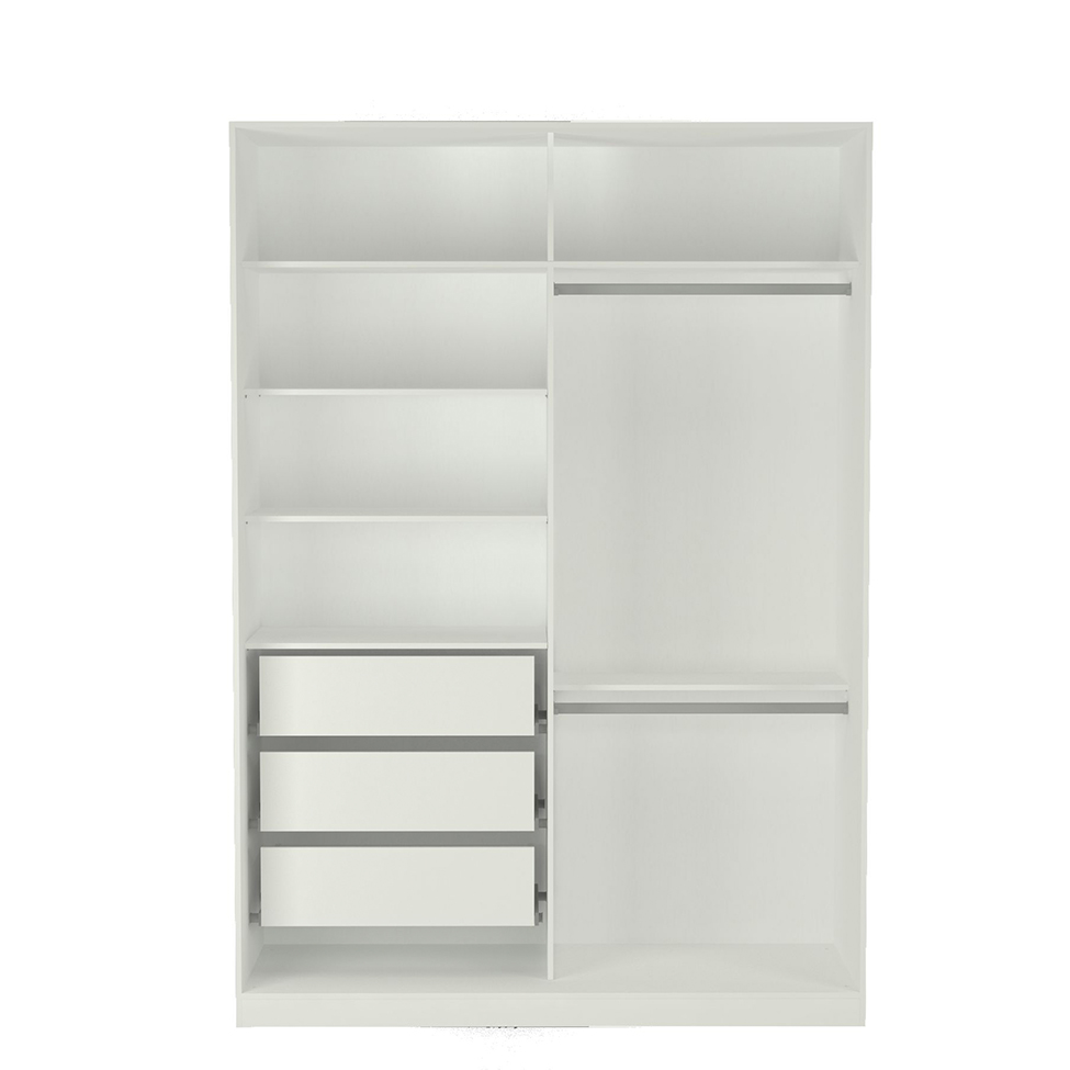 Guarda-Roupa Solteiro Tunas V 2 Portas 3 Gavetas Branco